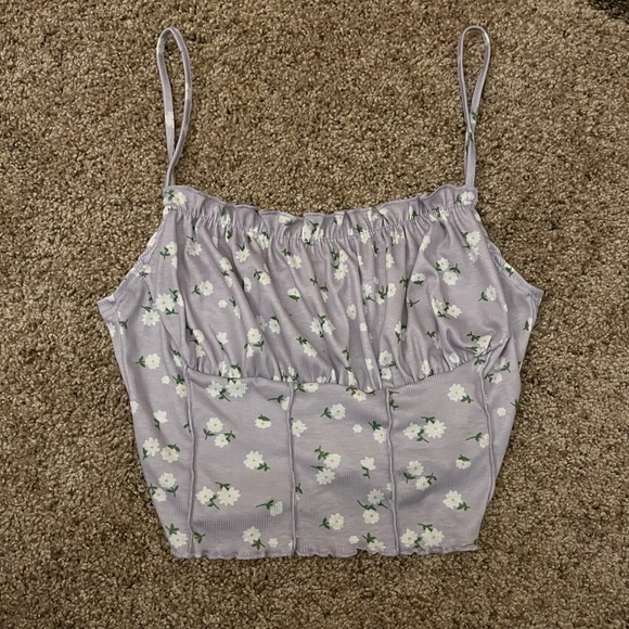 SHEIN Tops - NWOT SHEIN EZwear Ruched Bust Frill Trim Seam Front Purple Cami Top. Size S